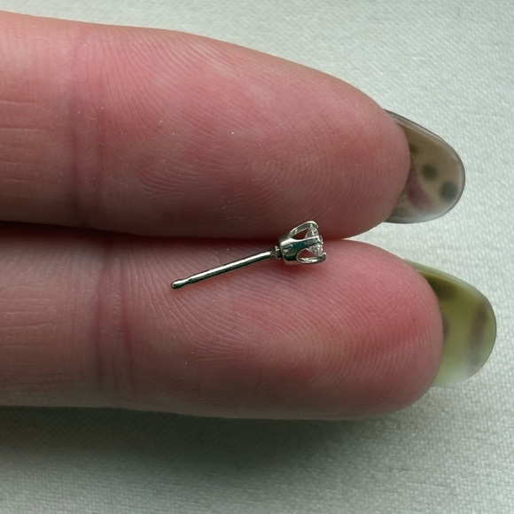 14k Diamond Solitaire Stud Earring - Single - Picture 3 of 8